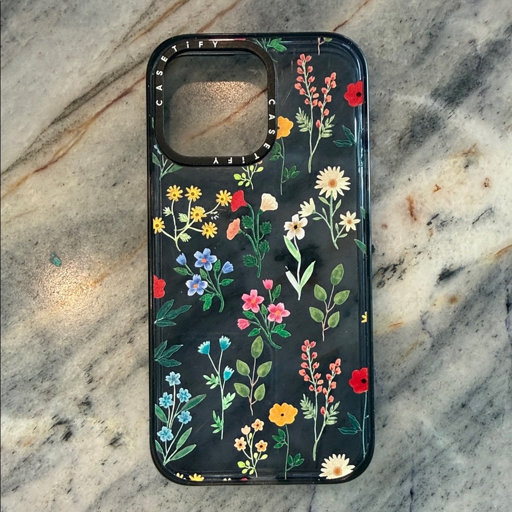 Casetify Wildflower iPhone 15 Pro Max Case - Black